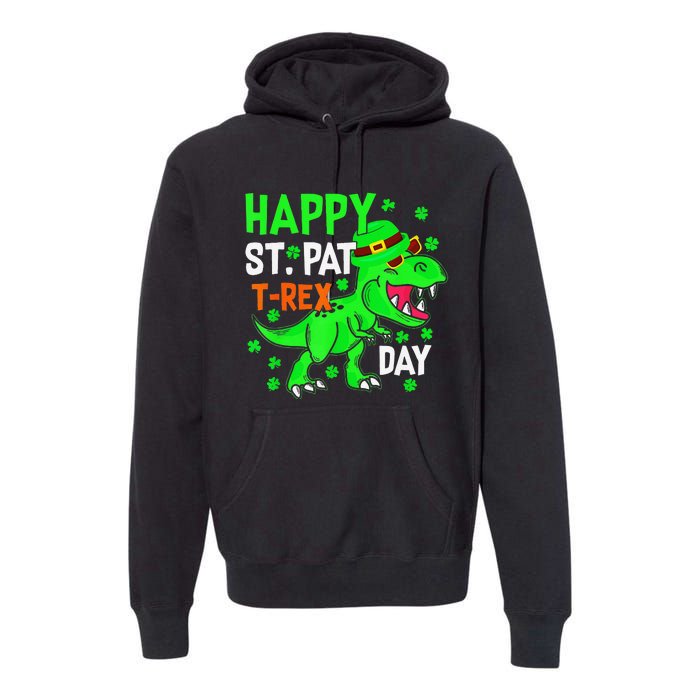 Cool Dinosaur Happy St Pat TRex Saint Patrick's Day Outfit Premium Hoodie