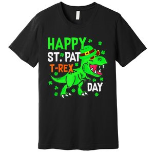 Cool Dinosaur Happy St Pat TRex Saint Patrick's Day Outfit Premium T-Shirt