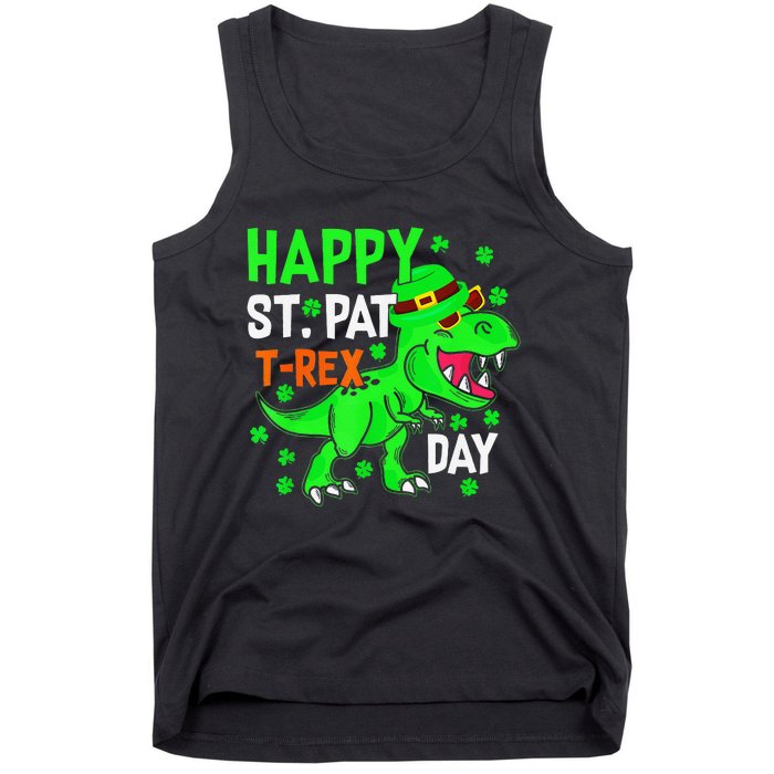 Cool Dinosaur Happy St Pat TRex Saint Patrick's Day Outfit Tank Top