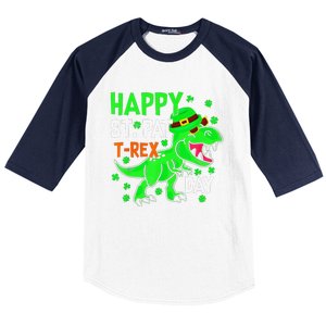 Cool Dinosaur Happy St Pat TRex Saint Patrick's Day Outfit Baseball Sleeve Shirt