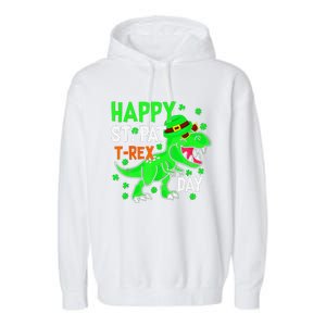 Cool Dinosaur Happy St Pat TRex Saint Patrick's Day Outfit Garment-Dyed Fleece Hoodie