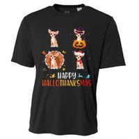 Chihuahua Dog Hallothanksmas Halloween Thanksgiving Xmas Cooling Performance Crew T-Shirt