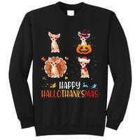 Chihuahua Dog Hallothanksmas Halloween Thanksgiving Xmas Sweatshirt