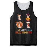 Chihuahua Dog Hallothanksmas Halloween Thanksgiving Xmas Mesh Reversible Basketball Jersey Tank