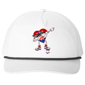 Croatia Dabbing Heart Hrvatska Soccer Team Croatia Flag Snapback Five-Panel Rope Hat