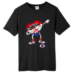 Croatia Dabbing Heart Hrvatska Soccer Team Croatia Flag Tall Fusion ChromaSoft Performance T-Shirt