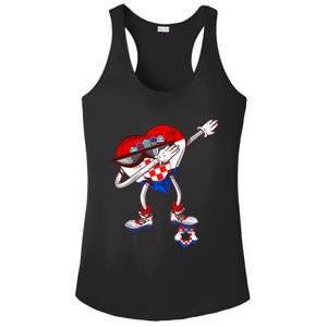 Croatia Dabbing Heart Hrvatska Soccer Team Croatia Flag Ladies PosiCharge Competitor Racerback Tank