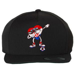 Croatia Dabbing Heart Hrvatska Soccer Team Croatia Flag Wool Snapback Cap