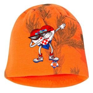 Croatia Dabbing Heart Hrvatska Soccer Team Croatia Flag Kati - Camo Knit Beanie