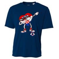 Croatia Dabbing Heart Hrvatska Soccer Team Croatia Flag Cooling Performance Crew T-Shirt