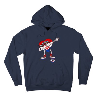 Croatia Dabbing Heart Hrvatska Soccer Team Croatia Flag Hoodie