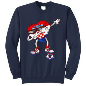 Croatia Dabbing Heart Hrvatska Soccer Team Croatia Flag Sweatshirt