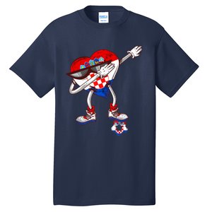 Croatia Dabbing Heart Hrvatska Soccer Team Croatia Flag Tall T-Shirt