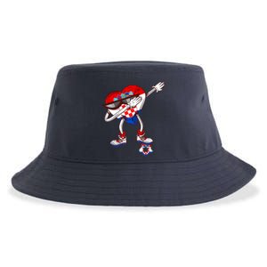 Croatia Dabbing Heart Hrvatska Soccer Team Croatia Flag Sustainable Bucket Hat