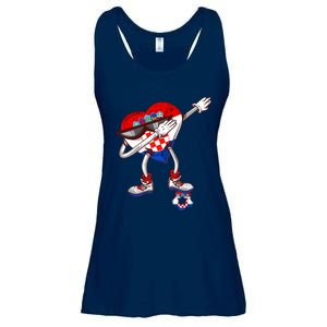 Croatia Dabbing Heart Hrvatska Soccer Team Croatia Flag Ladies Essential Flowy Tank