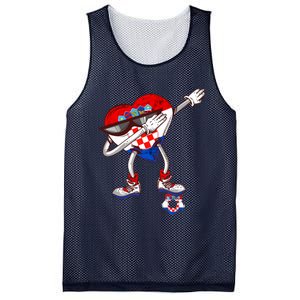 Croatia Dabbing Heart Hrvatska Soccer Team Croatia Flag Mesh Reversible Basketball Jersey Tank