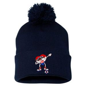 Croatia Dabbing Heart Hrvatska Soccer Team Croatia Flag Pom Pom 12in Knit Beanie