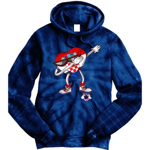 Croatia Dabbing Heart Hrvatska Soccer Team Croatia Flag Tie Dye Hoodie