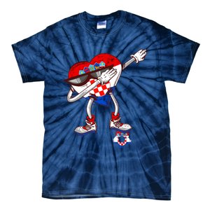 Croatia Dabbing Heart Hrvatska Soccer Team Croatia Flag Tie-Dye T-Shirt