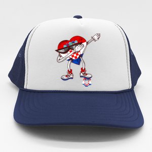 Croatia Dabbing Heart Hrvatska Soccer Team Croatia Flag Trucker Hat