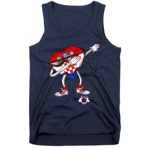 Croatia Dabbing Heart Hrvatska Soccer Team Croatia Flag Tank Top