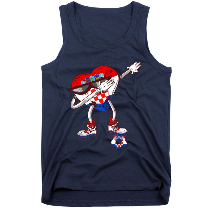 Croatia Dabbing Heart Hrvatska Soccer Team Croatia Flag Tank Top