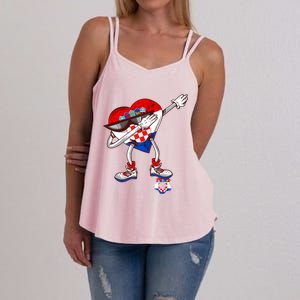 Croatia Dabbing Heart Hrvatska Soccer Team Croatia Flag Women's Strappy Tank