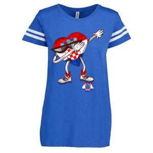 Croatia Dabbing Heart Hrvatska Soccer Team Croatia Flag Enza Ladies Jersey Football T-Shirt