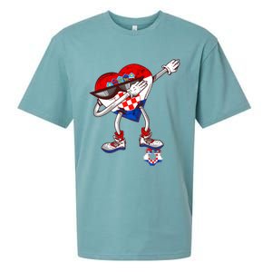 Croatia Dabbing Heart Hrvatska Soccer Team Croatia Flag Sueded Cloud Jersey T-Shirt