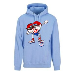 Croatia Dabbing Heart Hrvatska Soccer Team Croatia Flag Unisex Surf Hoodie