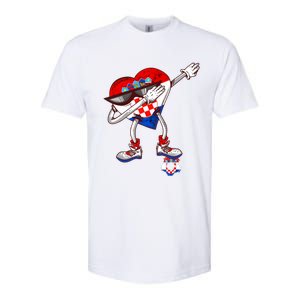 Croatia Dabbing Heart Hrvatska Soccer Team Croatia Flag Softstyle CVC T-Shirt