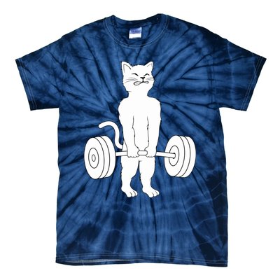 Cat Deadlift Hoodie - Powerlifting Kitty Sweater, Muscle Cat Tie-Dye T-Shirt