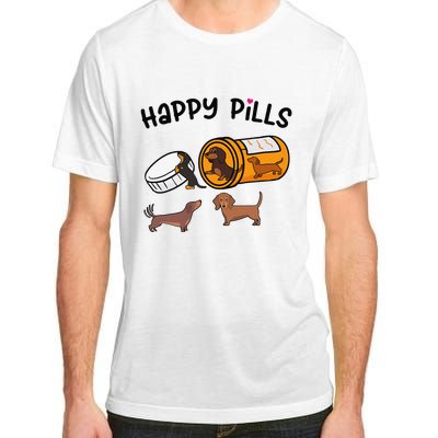 Cute Dachshund Happy Pills Funny Weiner Dog Mom Dad Lover Adult ChromaSoft Performance T-Shirt