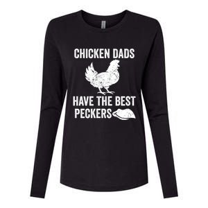 Chicken Dads Have The Best Peckers Love Chickens Father Day Cool Gift Womens Cotton Relaxed Long Sleeve T-Shirt