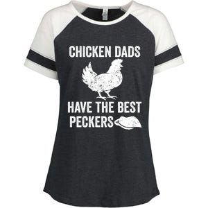 Chicken Dads Have The Best Peckers Love Chickens Father Day Cool Gift Enza Ladies Jersey Colorblock Tee