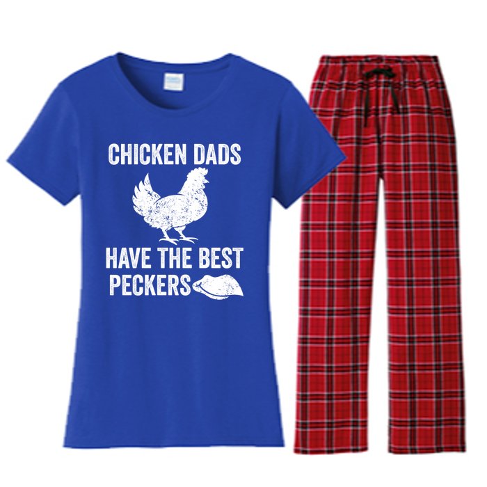 Chicken Dads Have The Best Peckers Love Chickens Father Day Cool Gift Women's Flannel Pajama Set