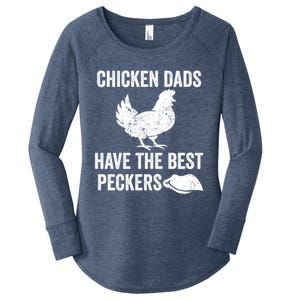 Chicken Dads Have The Best Peckers Love Chickens Father Day Cool Gift Women's Perfect Tri Tunic Long Sleeve Shirt