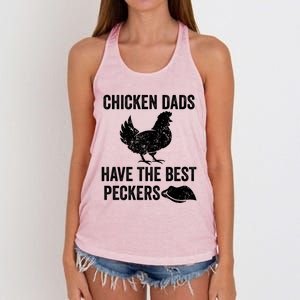 Chicken Dads Have The Best Peckers Love Chickens Father Day Cool Gift Women's Knotted Racerback Tank