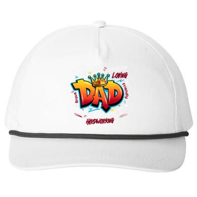 Cool Dad Hardworking Funny Fathers Day Logo Snapback Five-Panel Rope Hat