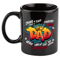 Cool Dad Hardworking Funny Fathers Day Logo 11oz C Handle Ceramic Mug