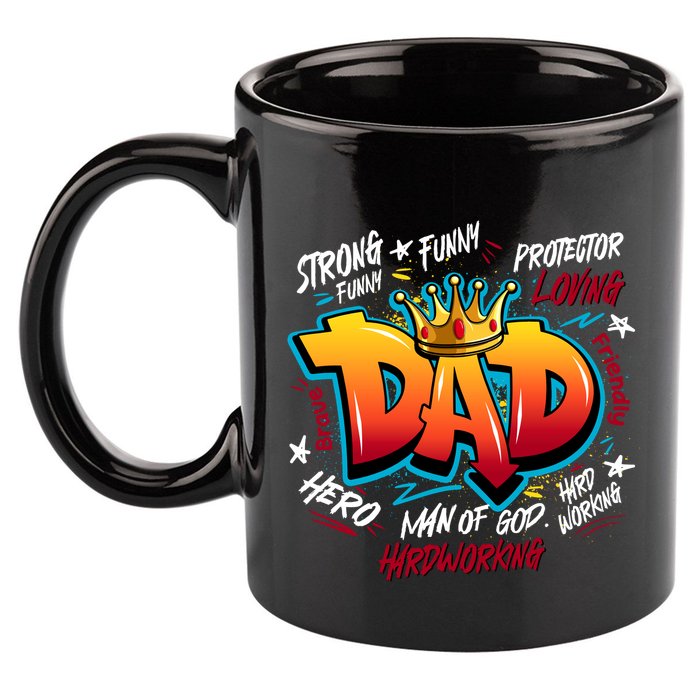Cool Dad Hardworking Funny Fathers Day Logo 11oz C Handle Ceramic Mug