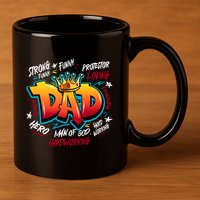 Cool Dad Hardworking Funny Fathers Day Logo 11oz C Handle Ceramic Mug