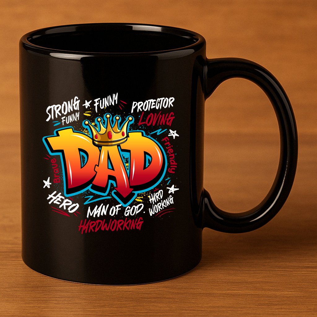 Cool Dad Hardworking Funny Fathers Day Logo 11oz C Handle Ceramic Mug