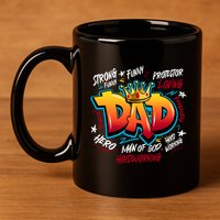 Cool Dad Hardworking Funny Fathers Day Logo 11oz C Handle Ceramic Mug