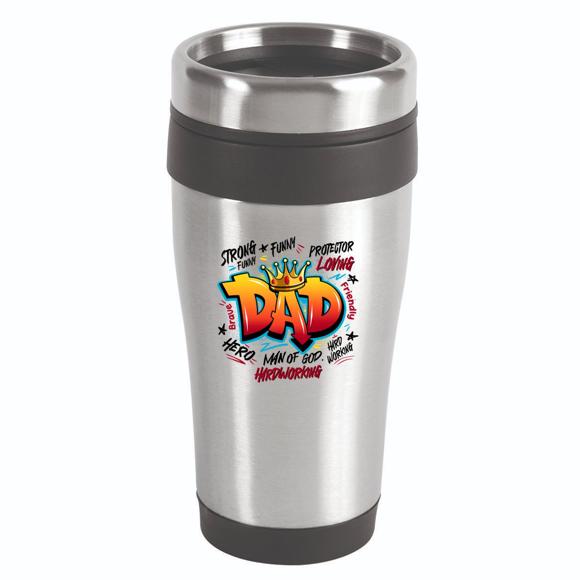 Cool Dad Hardworking Funny Fathers Day Logo 16oz Travel Tumbler