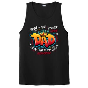 Cool Dad Hardworking Funny Fathers Day Logo PosiCharge Competitor Tank