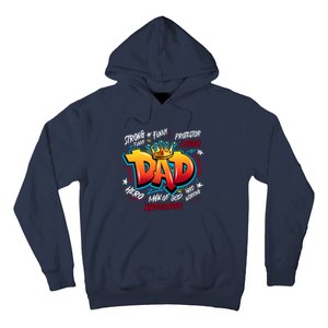 Cool Dad Hardworking Funny Fathers Day Logo Hoodie