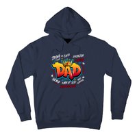 Cool Dad Hardworking Funny Fathers Day Logo Hoodie