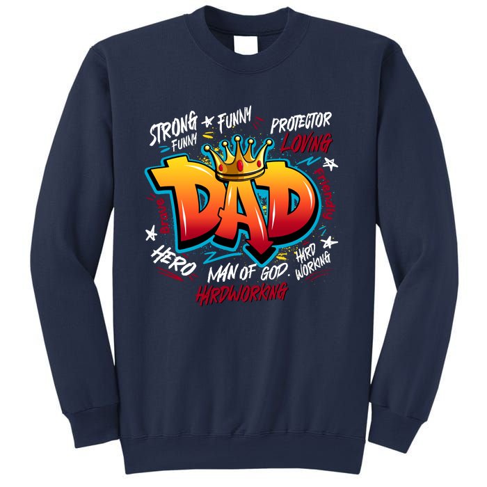 Cool Dad Hardworking Funny Fathers Day Logo Sweatshirt