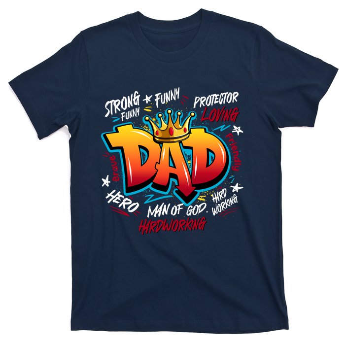 Cool Dad Hardworking Funny Fathers Day Logo T-Shirt